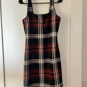 Plaid fitted mini dress